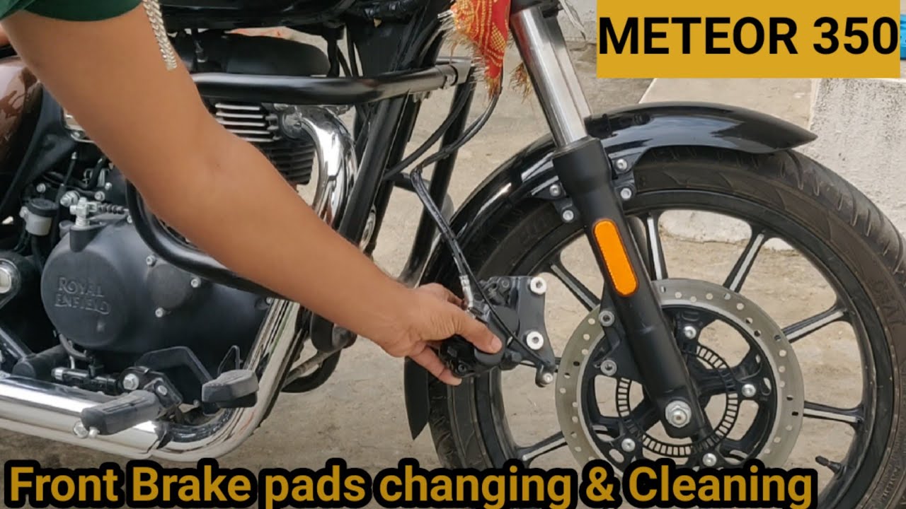 Meteor 350 Front brake Cleaning & pads Replacement tutorial | DIY | Front Brake pads Replacement