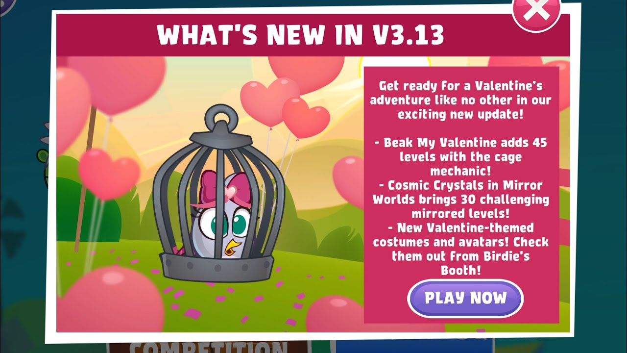 Angry Birds Reloaded Beak My Valentine Update + Cosmic Crystals Mirror Worlds (V3.13)