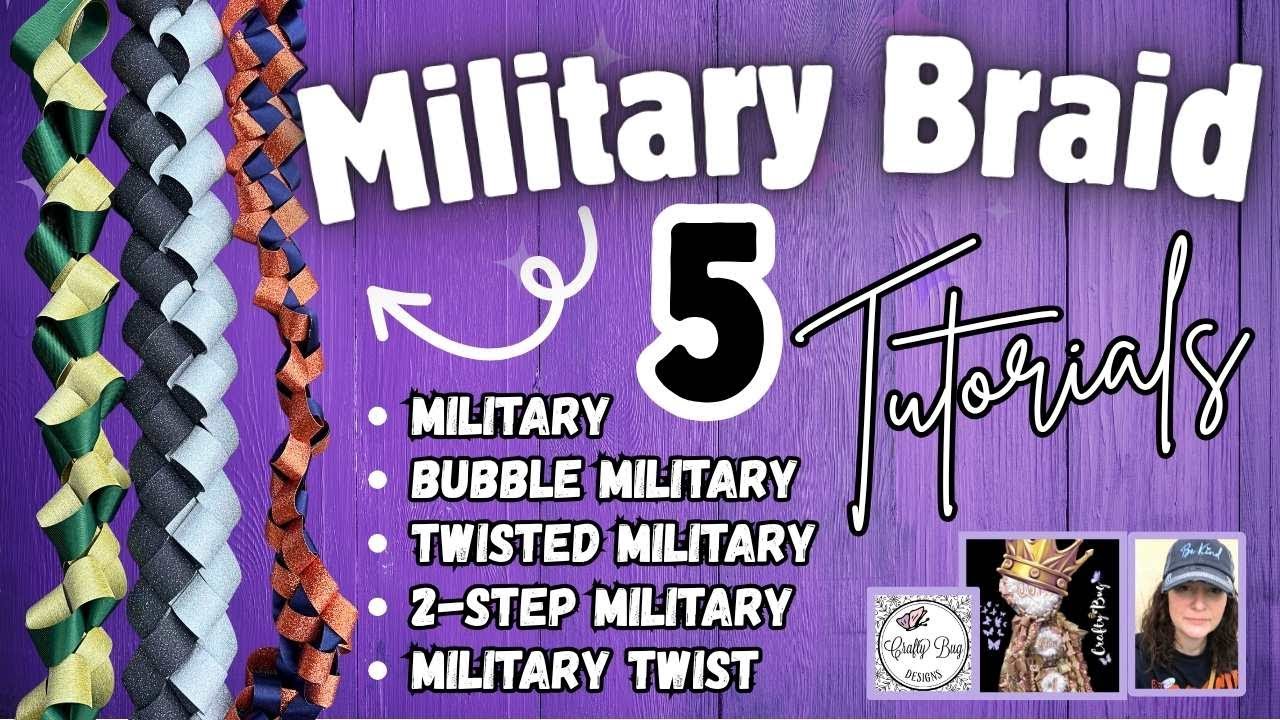 5 Military Braid Tutorials!! Bubble, Twisted, 2-step, Twist #homecomingmums #homecoming #braiding