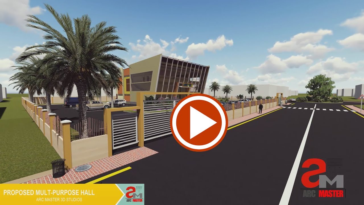 3d Architectural Animation: Tanzania Mult-purpose Hall 3d Animation