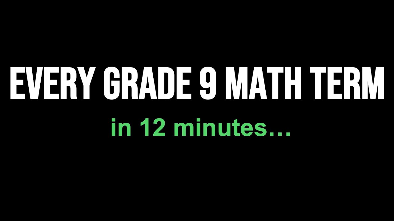 The Only Grade 9 Math Vocabulary You Actually Need | Think Math