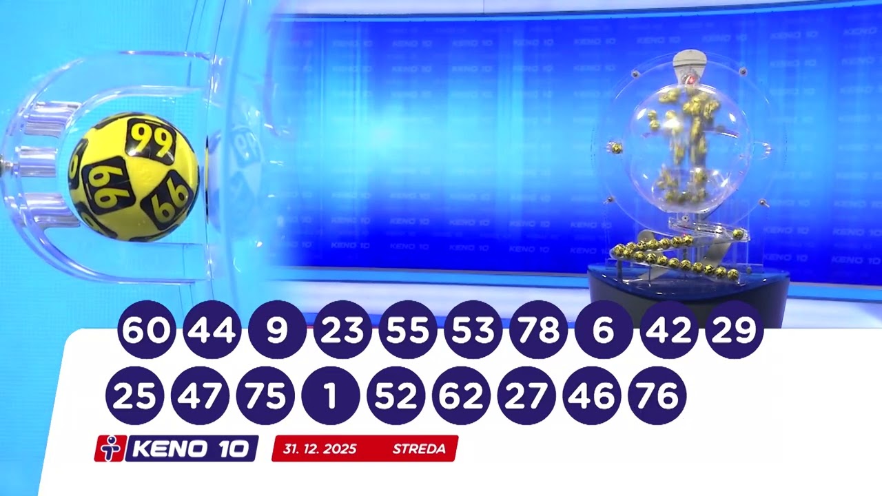 Žrebovanie TIPOS 31. 12. 2025 - LOTO, LOTO 5 z 35, KENO 10, V&scaron;etko alebo nič