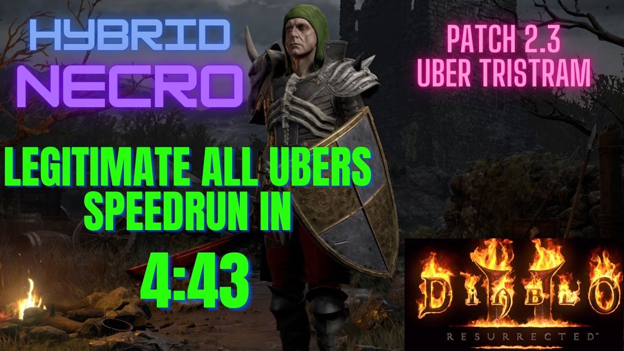 All Ubers Speedrun Necromancer Former World Record 4:43 Uber Tristram Diablo 2 Resurrected Patch 2.3