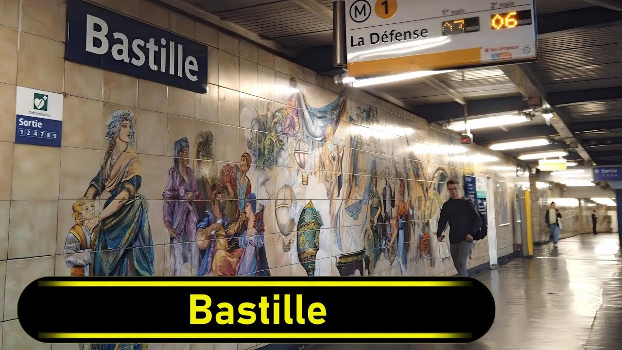 Metro Station Bastille - Paris 🇫🇷 - Walkthrough 🚶