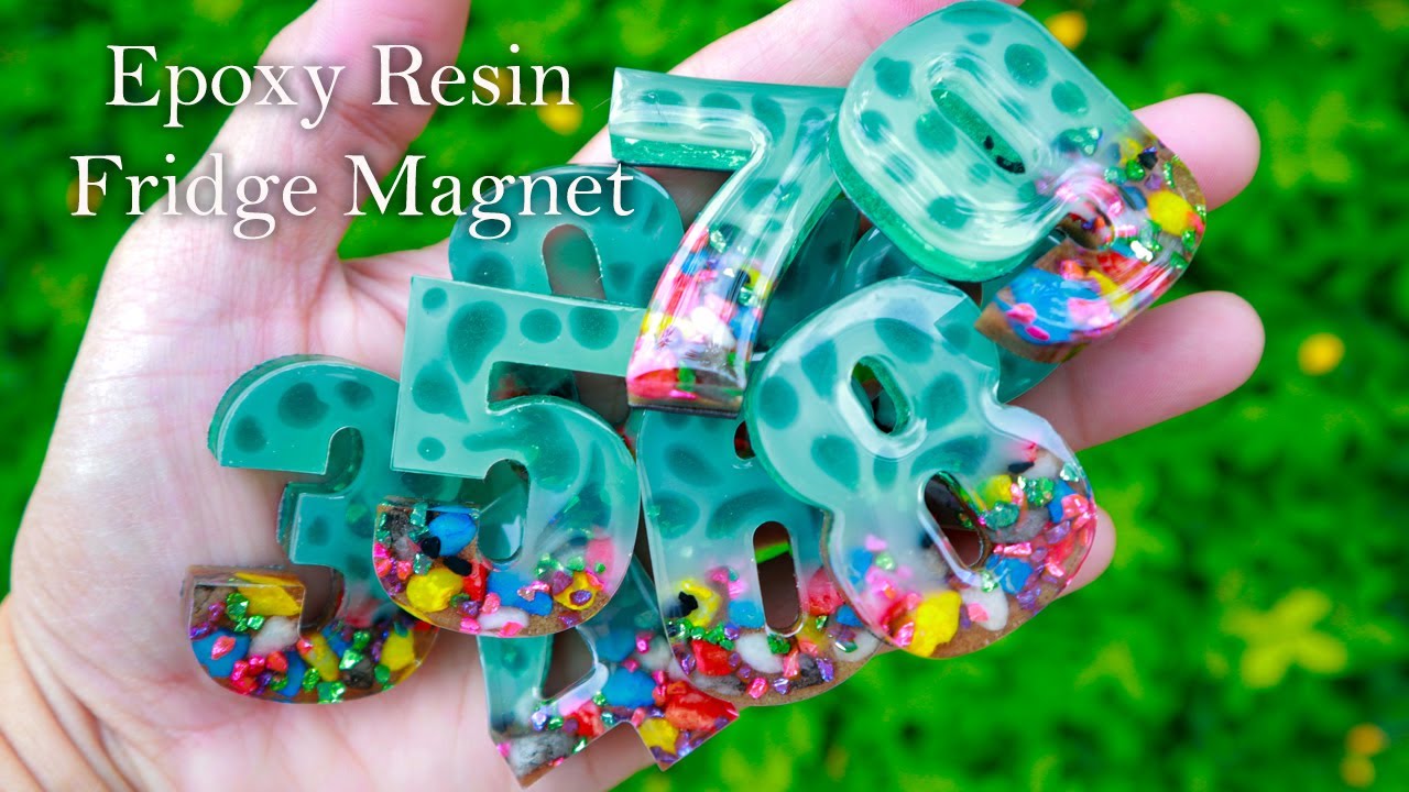 Resin fridge Magnets DIY | Resin Numbers Fridge Magnet | Refrigerator Magnets diy
