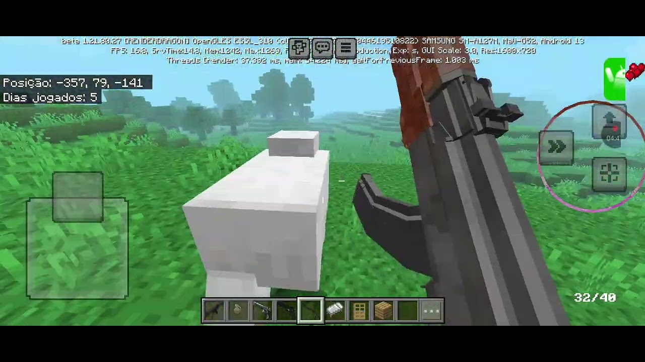Hoje eu instalei 1 mod de arma no minecraft