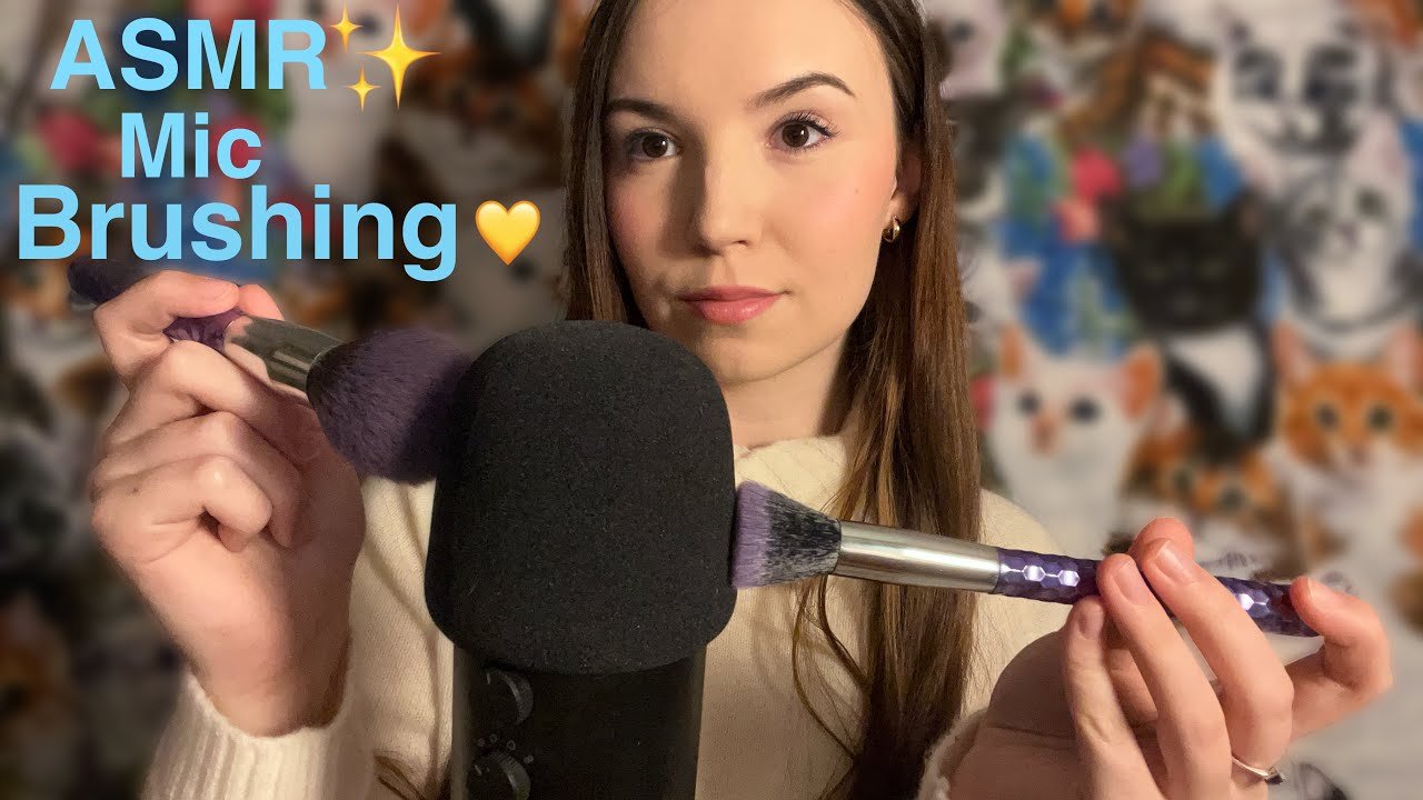 ASMR Mic Brushing Away Your Worries ✨ Cozy Soft Whispers & Gentle Face Brushing for Deep Relaxation
