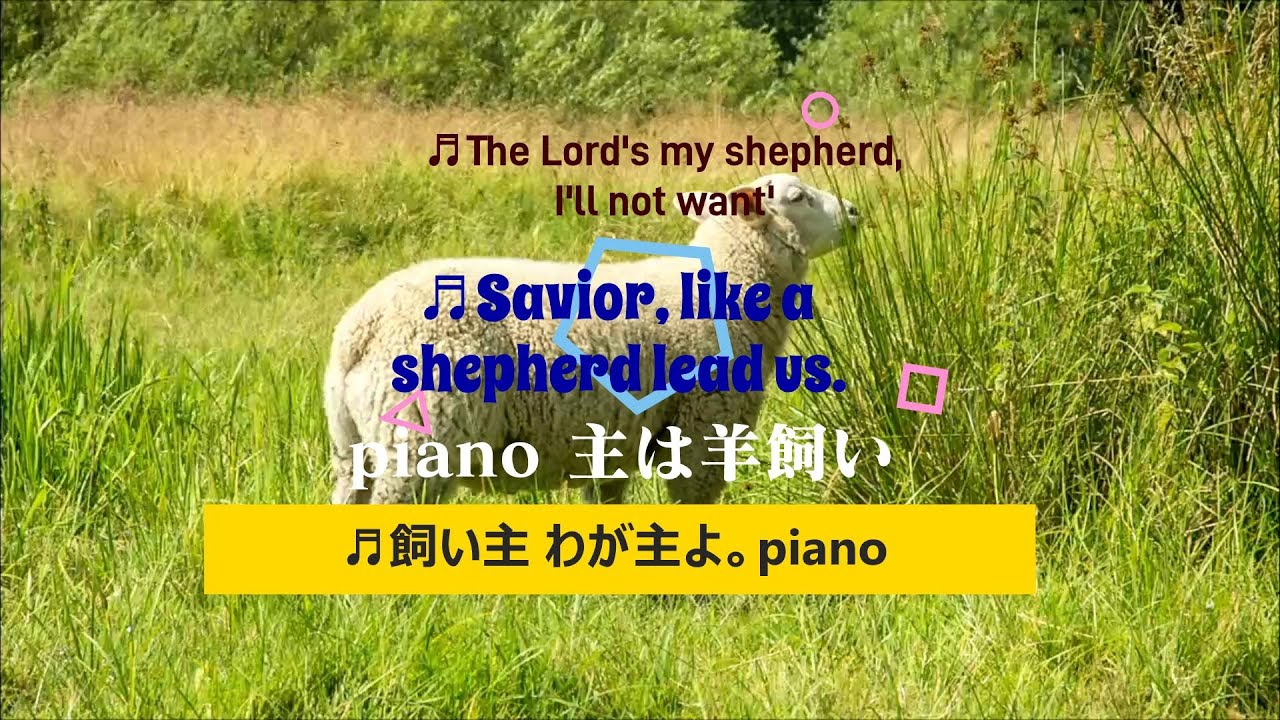 piano hymn ♬主は私の牧者 飼い主我が主よ、The Lord's my shepherd, I'll not want'. Savior, like a shepherd lead us .