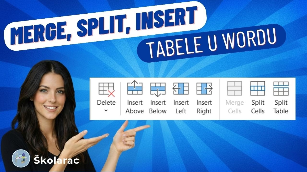 Word Tabele #2 – Merge, Split, Delete i Split Table Objašnjeno Jasno