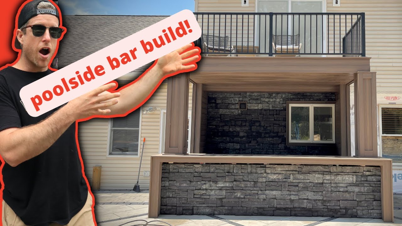 Building An Outdoor Bar! INSANE BACKYARD Pt 14