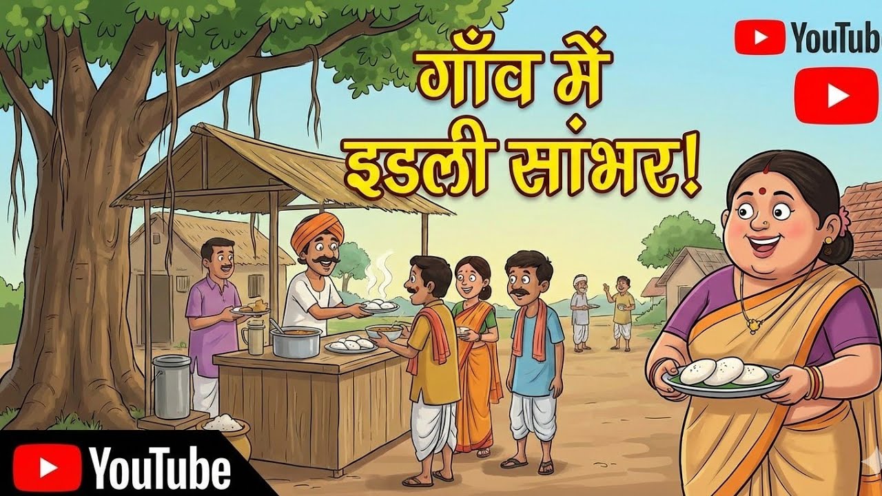 | Gaon me Idli Sambhar | bedtime story | new hindi kahani | cartoon story | new story | kahaniya |