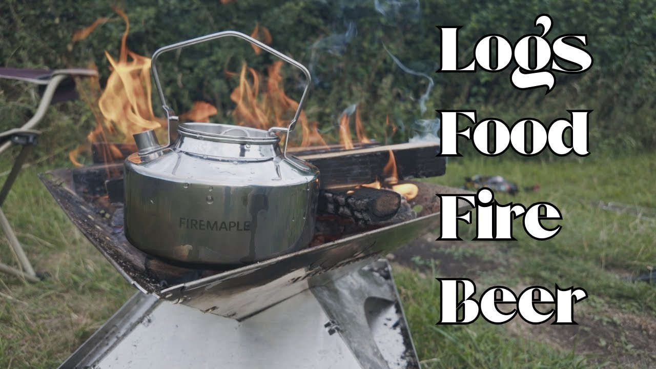 Solo Camping with firepit cooking and craft beer