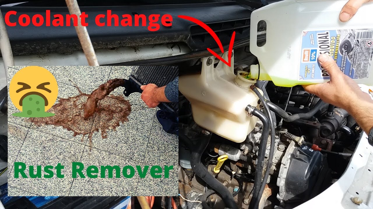 change coolant / antifreeze car and remove rust cooling circuit