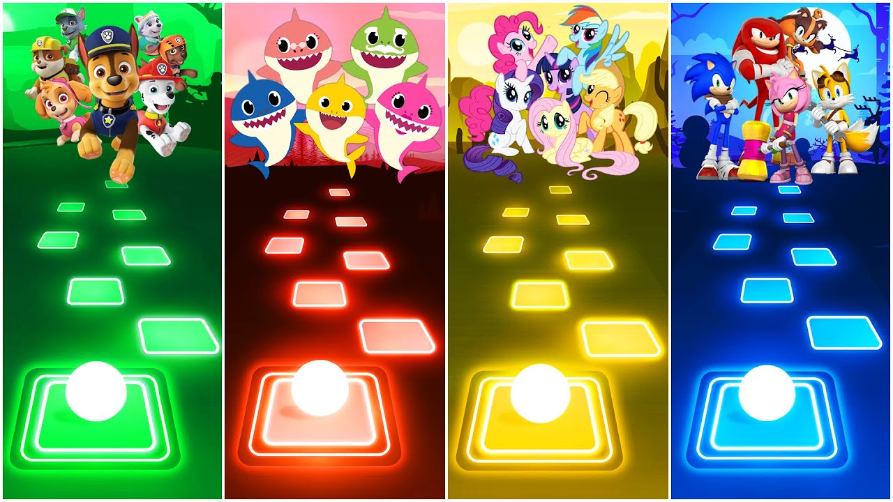 Paw Patrol Team - Baby Shark Team - My Little Pony Team - Sonic Team - Tiles Hop EDM Rush