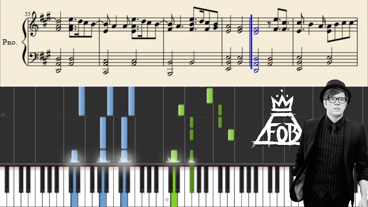 Fall Out Boy - My songs know what you did in the dark (Light 'Em Up) - Piano Tutorial + Sheets