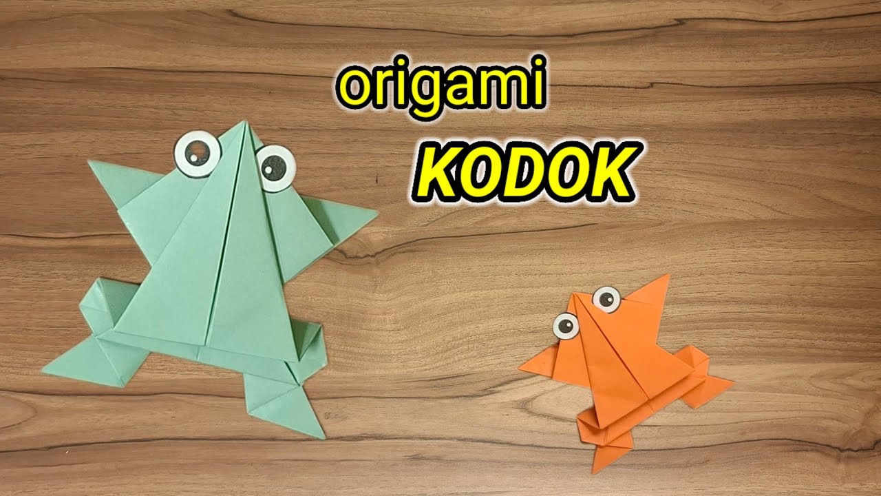 ORIGAMI, cara membuat kodok, cara membuat katak dengan kertas, diy origami kodok