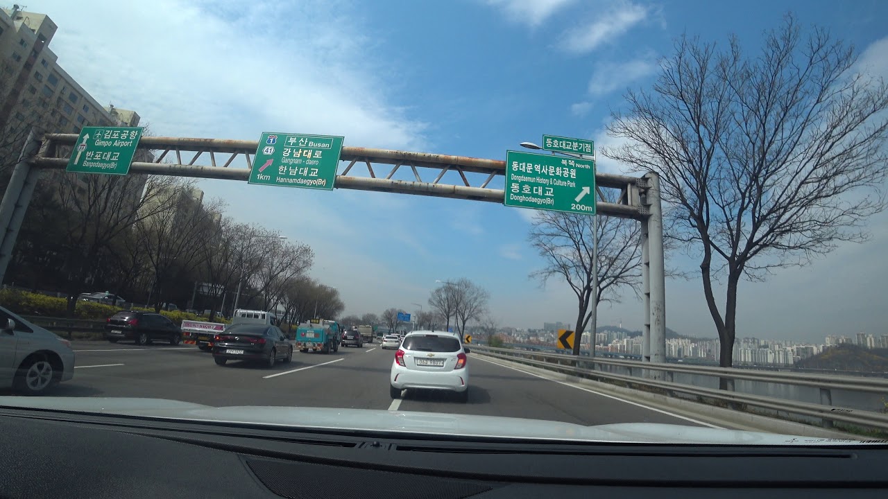 Drive in Gangbyeon Expressway  Seoul, South Korea's COVID-19.