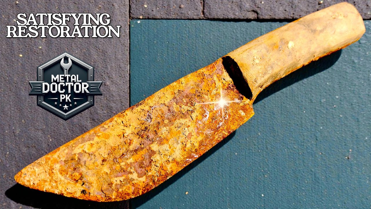 Restoring a Severely Rusty Knife | Extreme Rust Removal & Knife Restoration (Satisfying)