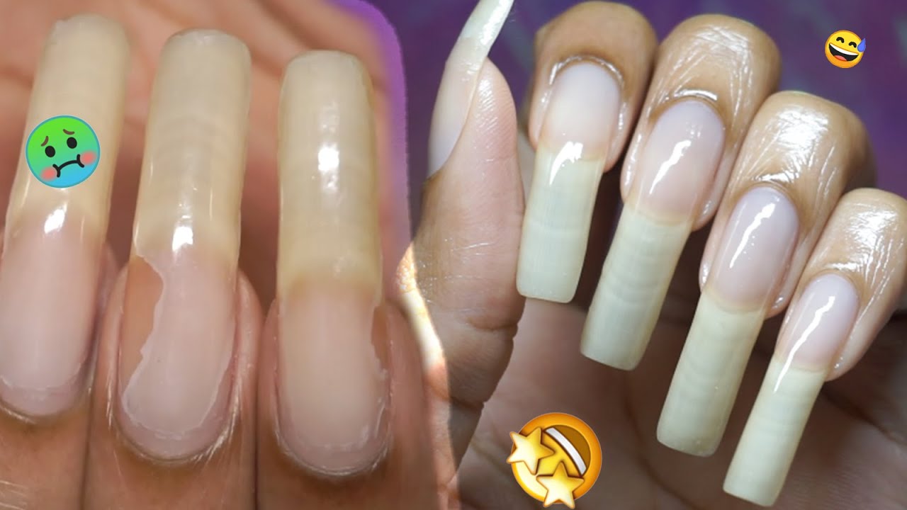 Watch Me Transform My Longest Nails Yet!✨ from Yuck🤢 to Yas 🤩: A Nail Care Routine