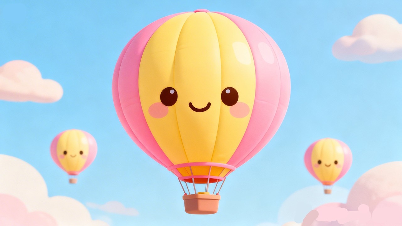 🎈 Hot Air Balloons Song for Kids | Fun & Happy Kids Music 🎶