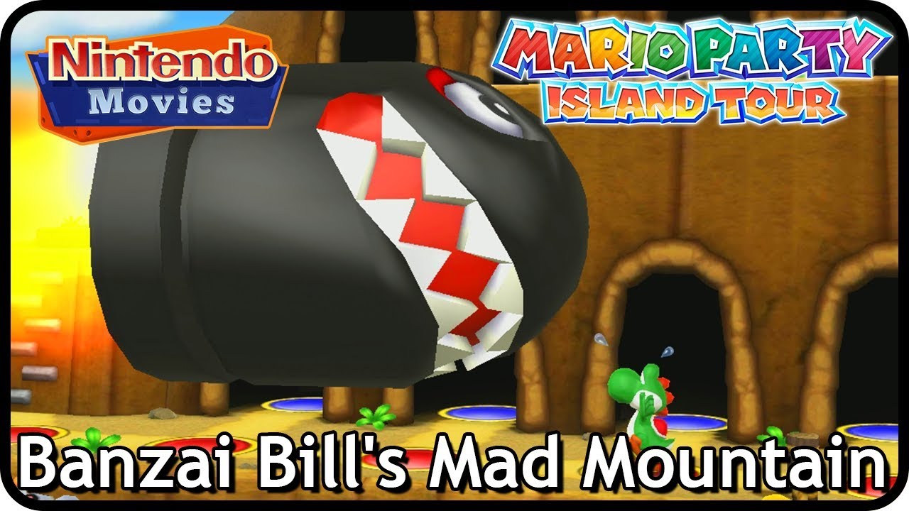 Mario Party Island Tour - Banzai Bill's Mad Mountain (Yoshi vs Wario vs Boo vs Toad)