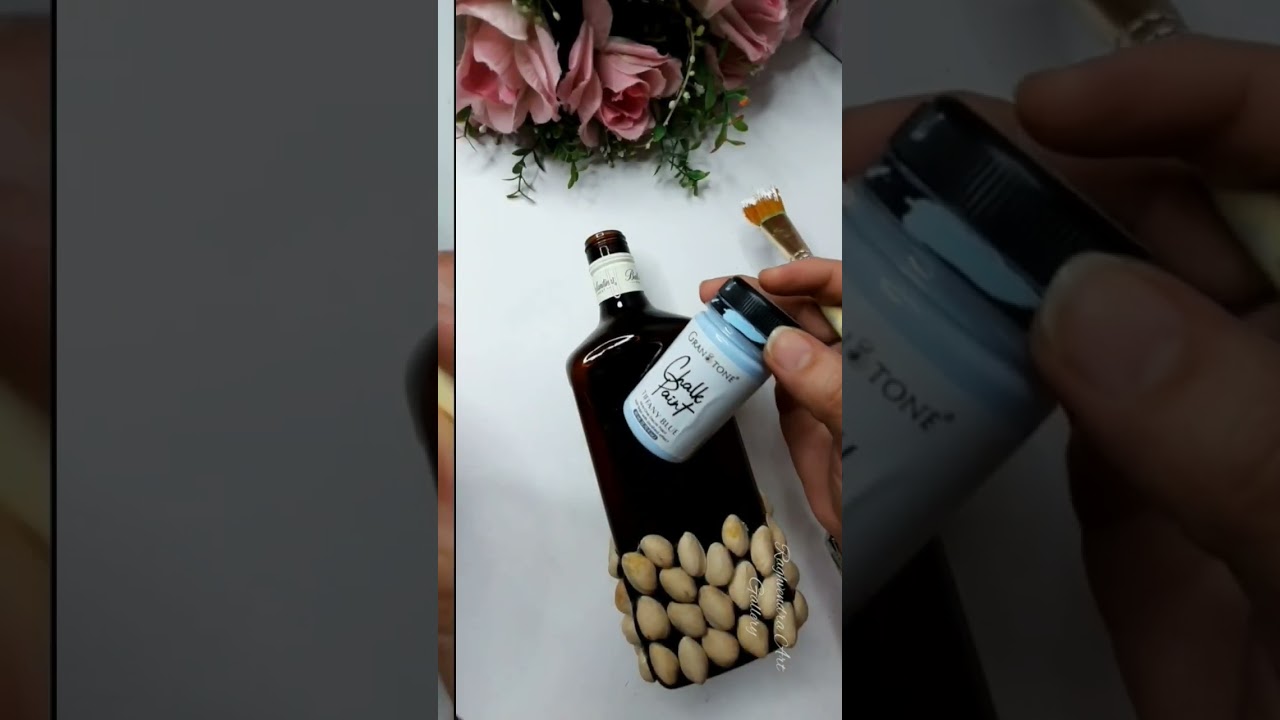 Pista Shells के साथ करे Bottle Decoration #viral #bottleart #shortvideo #bestoutofwaste #shorts
