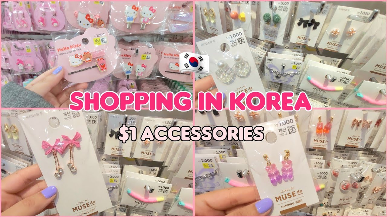 Shopping in korea 🇰🇷 vlog, $1 cute korean accessories haul at Daiso 🎀 Korean convenience store food