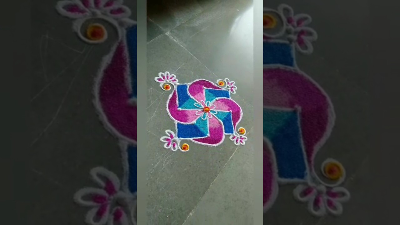 Simple rangoli design kolam