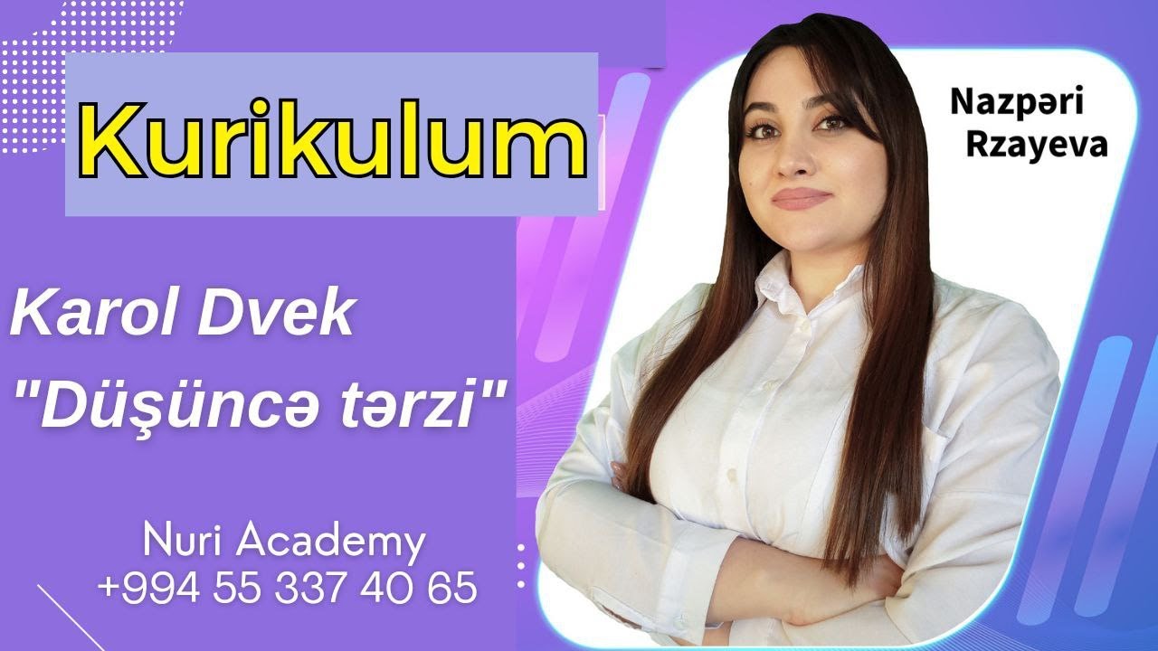KURİKULUM Karol Dvek Düşüncə tərzi nəzəriyyəsi  Nazpəri Rzayeva 055 337 40 65 MİQ SERTİFİKASİYA