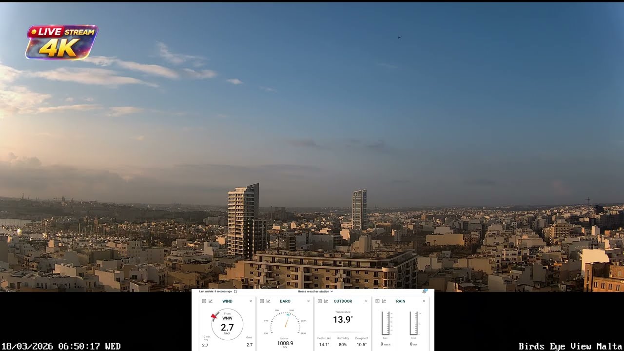 LIVE Malta CCTV - 4K - 24/7