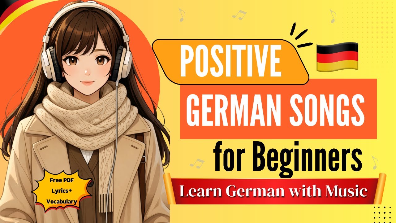 Positive & Genttle German Songs for Beginners (A1–B1) 🇩🇪|  🎧Lyrics + English Translation