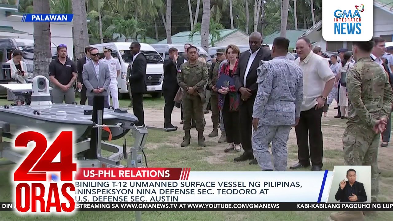 Biniling T-12 Unmanned Surface Vessel ng Pilipinas, ininspeksyon nina Defense... | 24 Oras