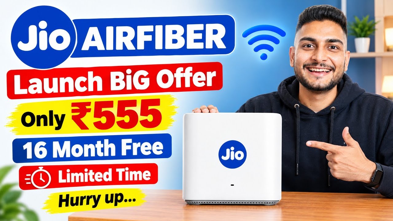 Jio AirFiber Launch New Offer Only ₹555 With 16 Month Free 
