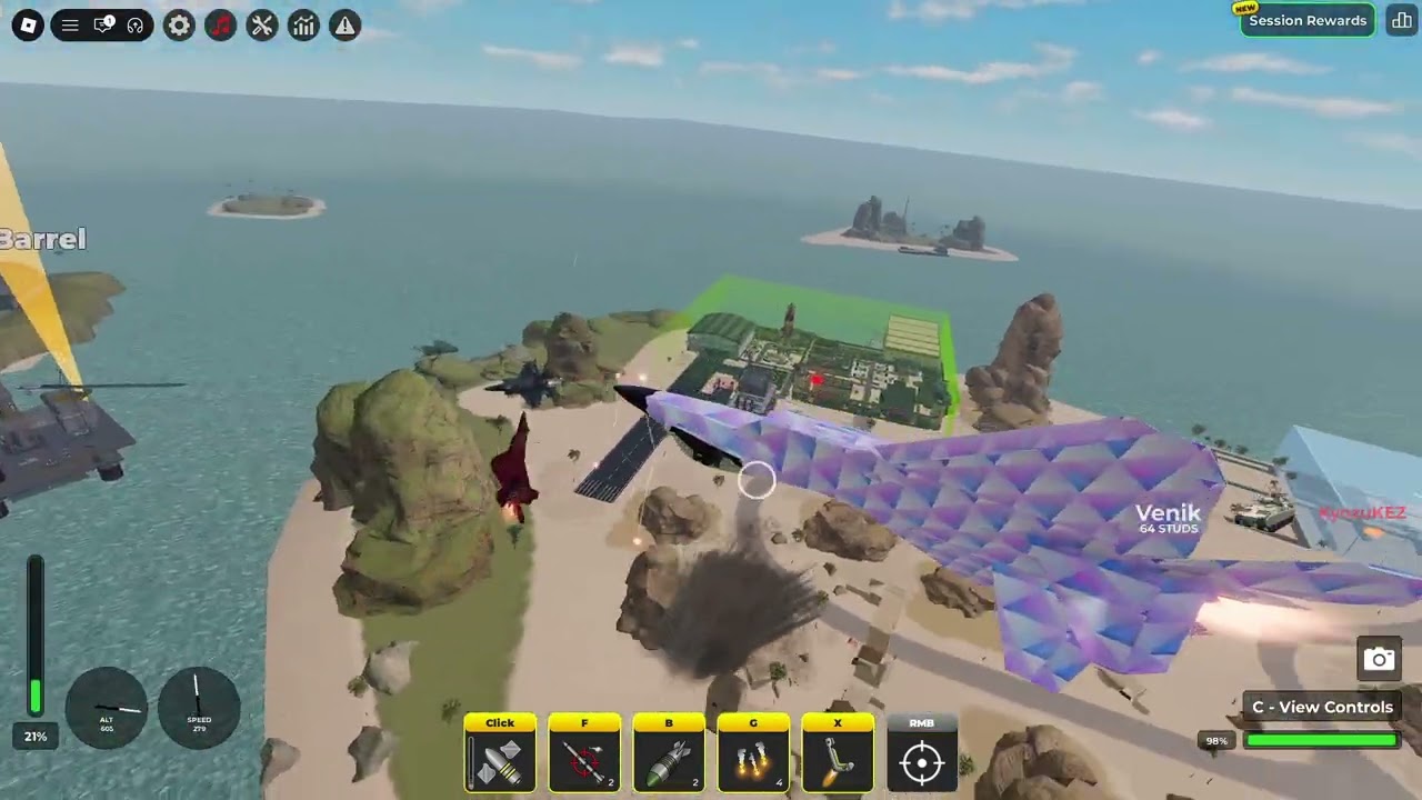 Destroying War Tycoon server with the F-22 Raptor