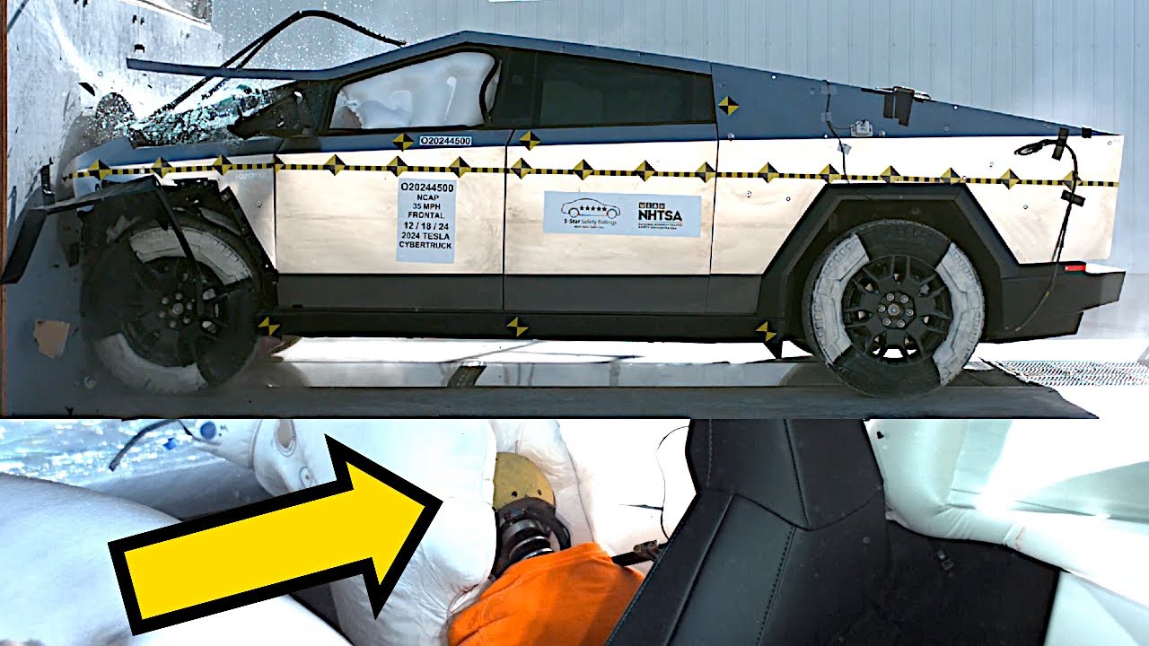 Tesla Cybertruck Crash Test &ndash; Frontal Impact (Full Width Rigid Barrier)