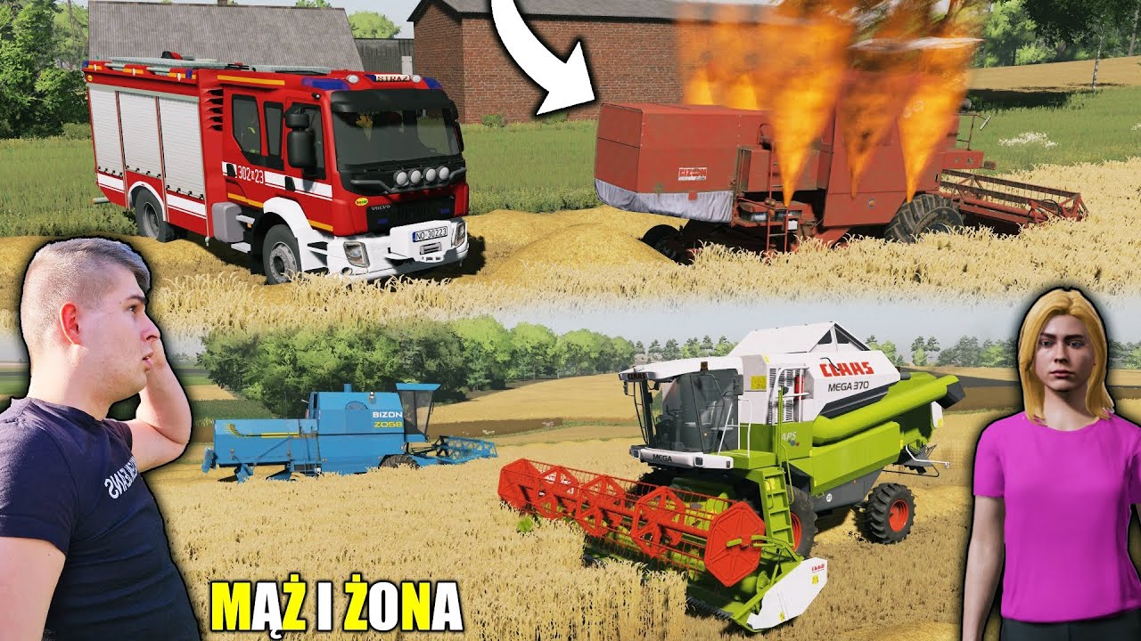 SĄSIAD ZOSTAWIŁ BIZONA NA SŁOŃCU - POŻAR KOMBAJNU😱😮 POJECHAŁEM ZA STRAŻĄ NA AKCJE😀┃MĄŻ I ŻONA┃52
