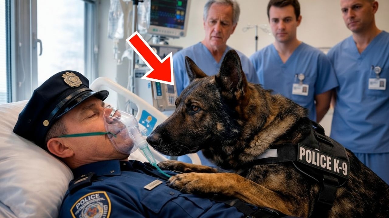 Een politiehond bezocht zijn stervende agent in het ziekenhuis wat er daarna gebeurde schokte iedere