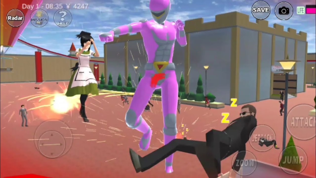 Pawer rengger PING,pertarungan di wahana bermain#sakuraschoolsimulator 