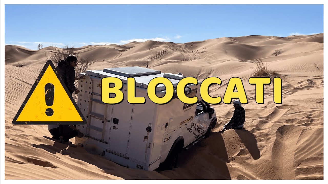 BLOCCATI sulle DUNE, rimaniamo incastrati: bisogna spalare SABBIA #tunisia #4x4 #desert