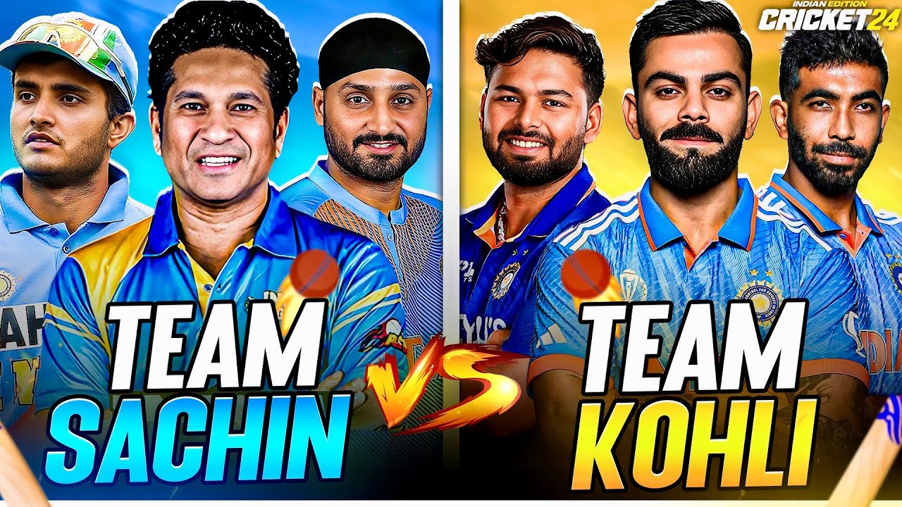 KOHLI XI 🆚 SACHIN's XI: Last Ball Thriller⚡Cricket 24