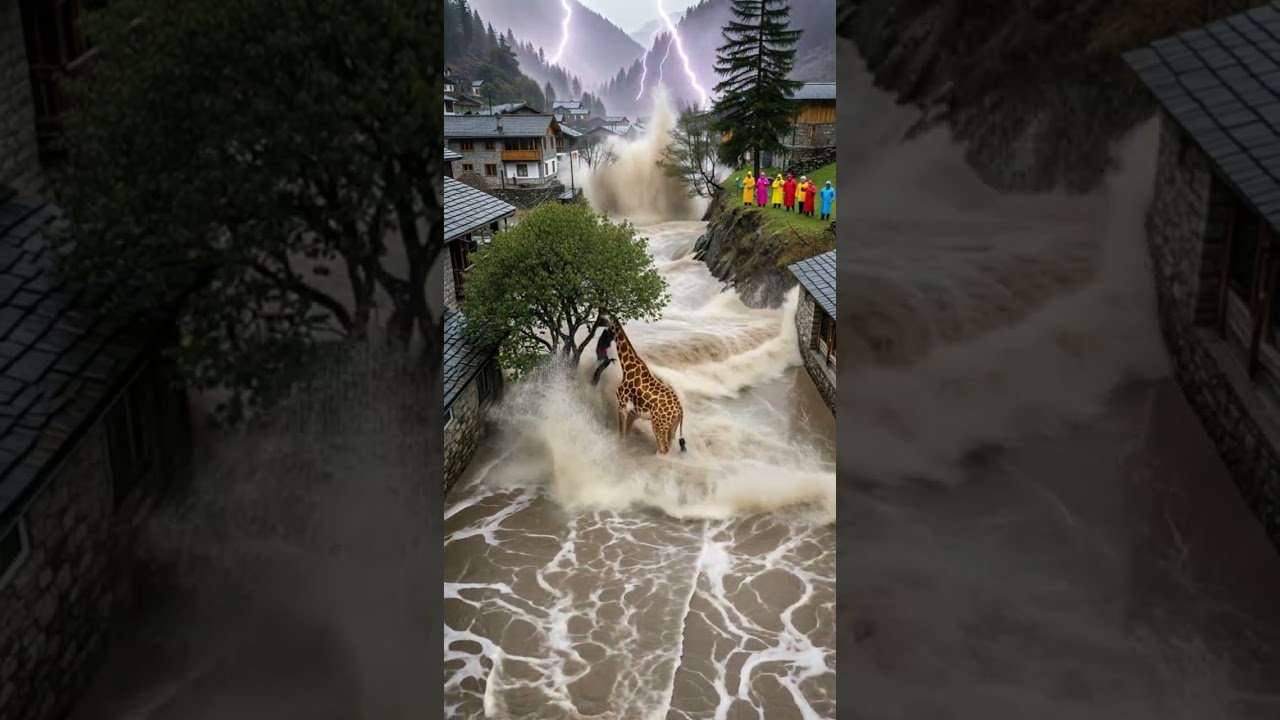 &ldquo;Giraffe&rsquo;s Unbelievable Heroic Rescue in China&rsquo;s Flooded Mountain Village!&rdquo;