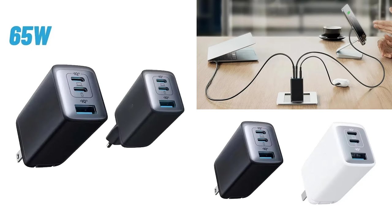 Best 65W GAN Charger for Mobiles & Laptops! 3-Port Travel Charger. All in One Charging Adapter