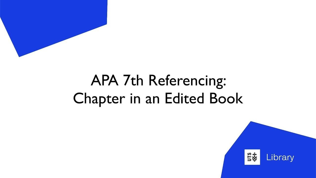 7-е издание APA: Глава в отредактированной книге