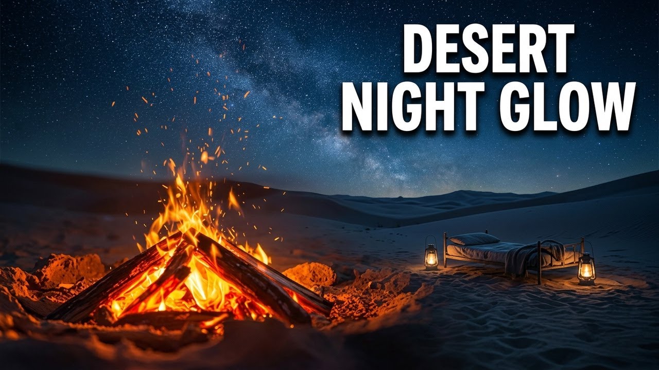 Nocturnal Desert | Campfire Glow & Starry Skies for Sleep