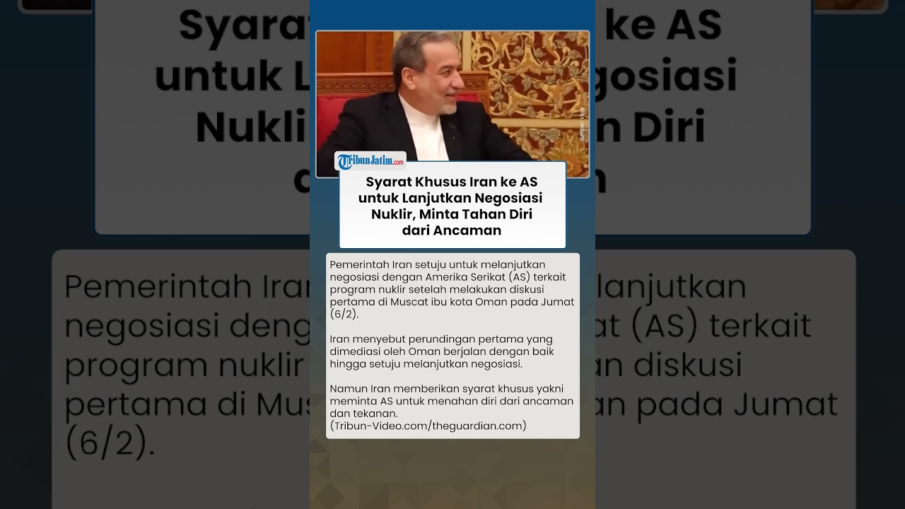 Iran Setuju Lanjutkan Negosiasi Nuklir, Tapi Beri Syarat Khusus ke AS Minta Tahan Diri dari Ancaman