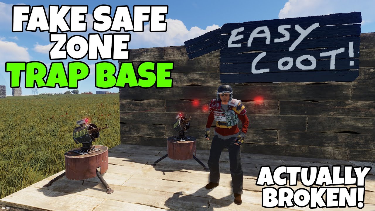 RUST | TURNING THE *NEW* SAFE ZONES INTO A TRAP BASE !