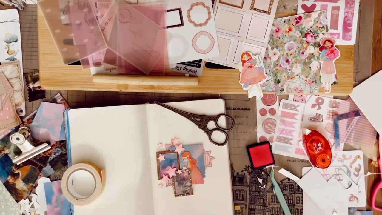 Pinkish Stars theme Art Journal (yapım aşaması) #artjournal #bujo #bulletjournal #journalinspiration