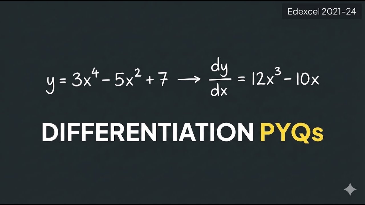 Basic Differentiation | Edexcel A-Level Maths Pure 1 & 2 | PYQs 2021–2024 | Step-by-Step Solutions