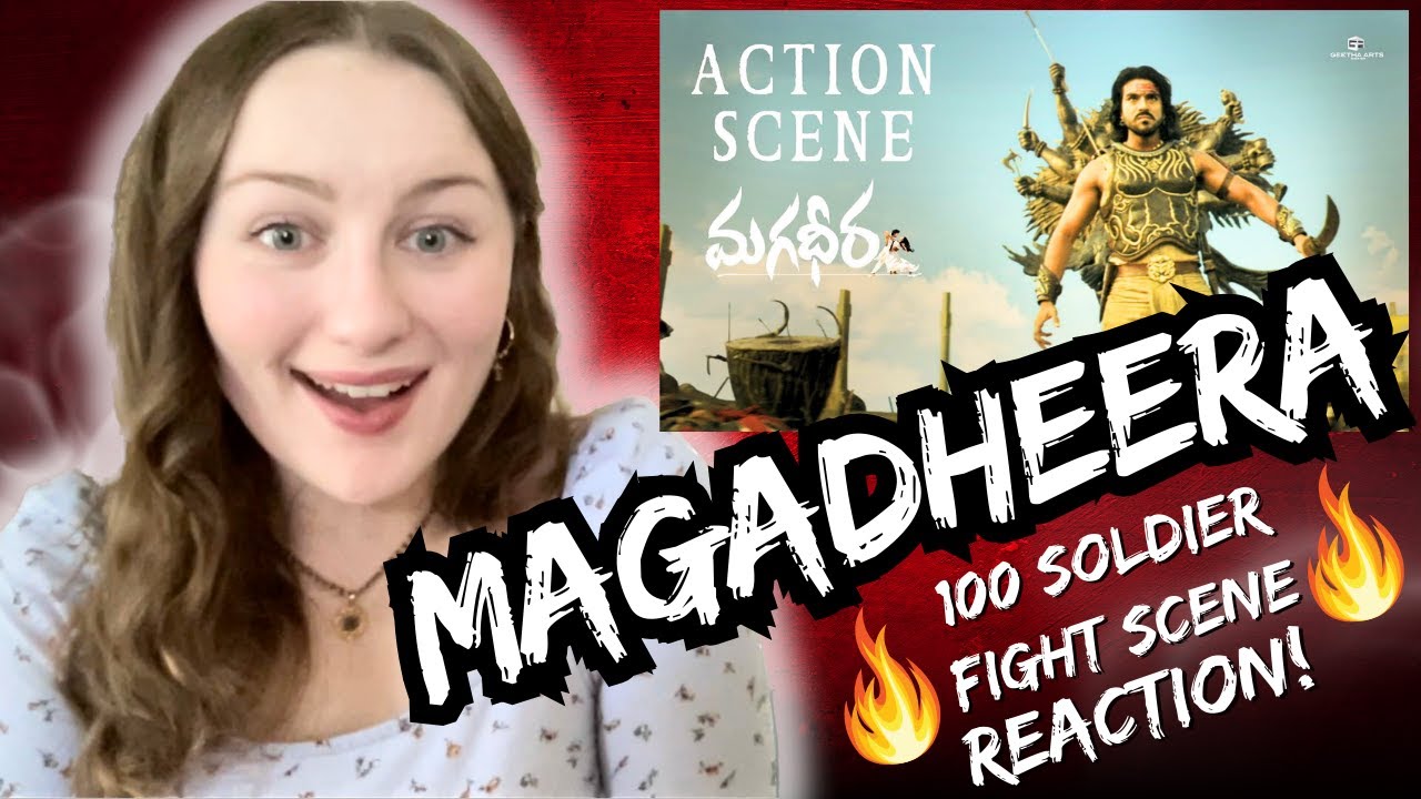 Magadheera 100 Soldiers Fight Scene (Telugu) | American Reaction