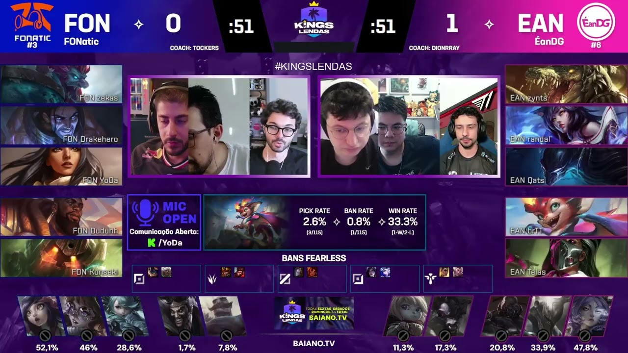 EanDG x FONatic | MD3 - Jogo 2 | Playoffs - Kings Lendas 3 | Ilha das Lendas
